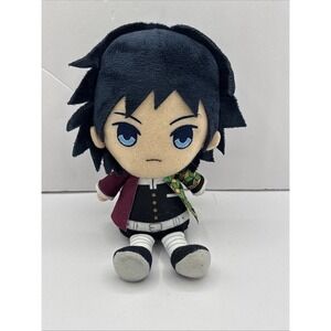 Demon Slayer Kimetsu no Yaiba Chibi Soft Plush Doll Giyu Tomioka Anime BANDAI 7"